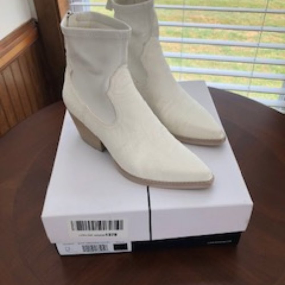 White leather boots
